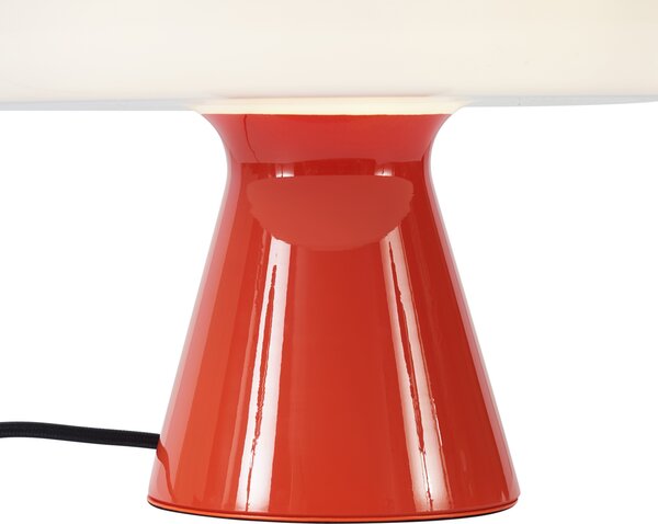 Retro stolná lampa červená s bielou - Knob