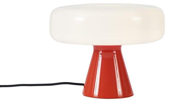 Retro stolná lampa červená s bielou - Knob