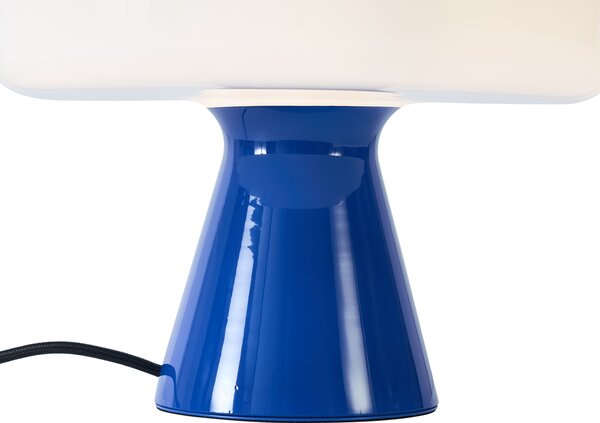 Retro stolná lampa modrá s bielou - Knob