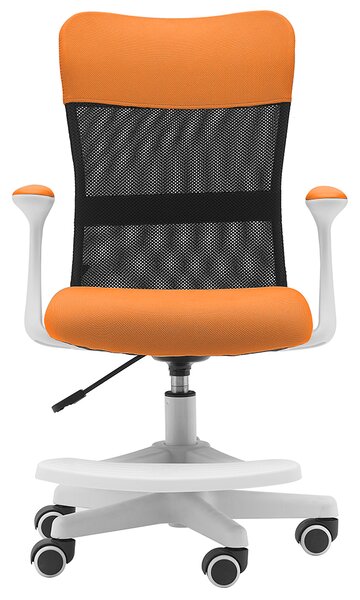 Detská stolička Neoseat MONKEY WHITE s podnožou — látka, biela / oranžová