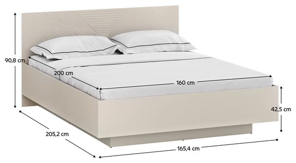 NovýNábytok.sk Manželská posteľ 160 cm Explicaba (kašmír + dub castello). Vlastná spoľahlivá doprava až k Vám domov. 1137798