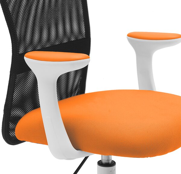 Detská stolička Neoseat MONKEY WHITE s podnožou — látka, biela / oranžová
