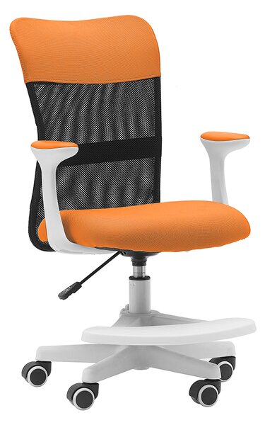 Detská stolička Neoseat MONKEY WHITE s podnožou — látka, biela / oranžová