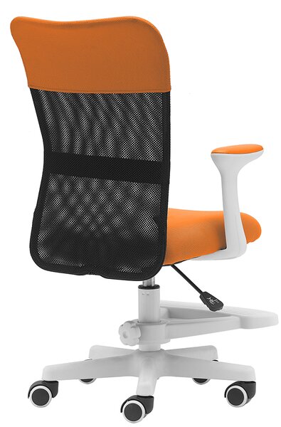 Detská stolička Neoseat MONKEY WHITE s podnožou — látka, biela / oranžová