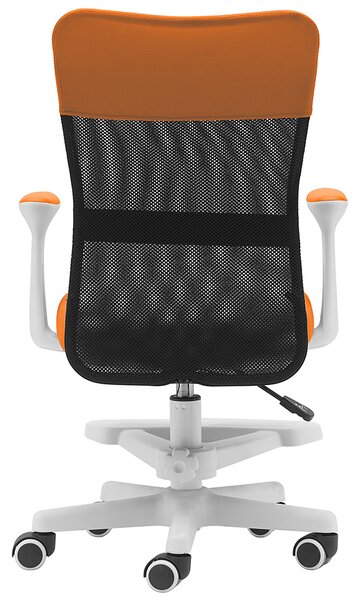 Detská stolička Neoseat MONKEY WHITE s podnožou — látka, biela / oranžová