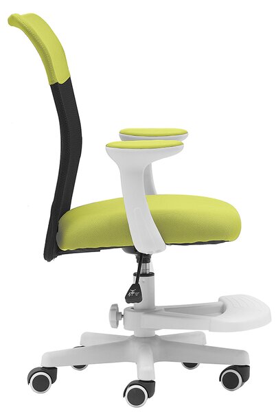 Detská stolička Neoseat MONKEY WHITE s podnožou — látka, biela / zelená