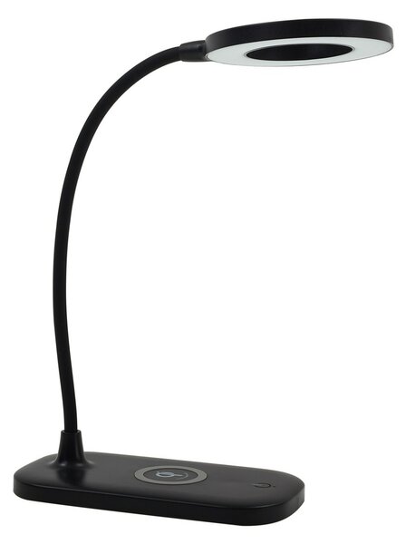 Stolové Lampa Lindby, Siona, stmievateľné, Čierna, Obývacia izba, Plast, Moderný