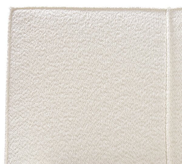 Posteľ krémová biela buklé čalúnenie 180 x 200 cm s čelom lamelový rošt moderný minimalistický štýl spálňa