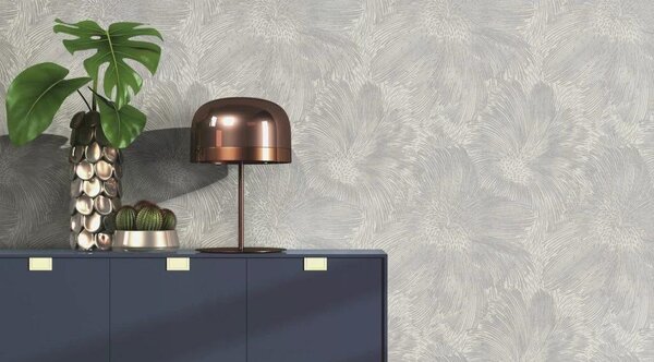 RASCH | Vliesová tapeta na stenu Allegretto 509250 | 0,53 x 10,05 m | šedá, metalická
