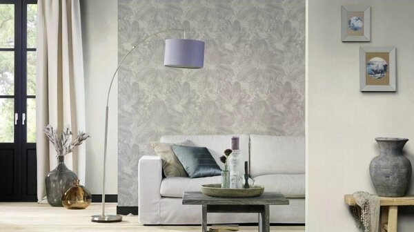 RASCH | Vliesová tapeta na stenu Allegretto 509250 | 0,53 x 10,05 m | šedá, metalická
