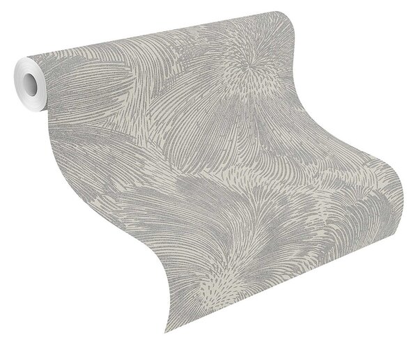 RASCH | Vliesová tapeta na stenu Allegretto 509250 | 0,53 x 10,05 m | šedá, metalická