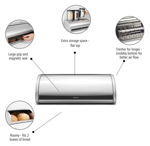Oceľový chlebník Roll Top – Brabantia