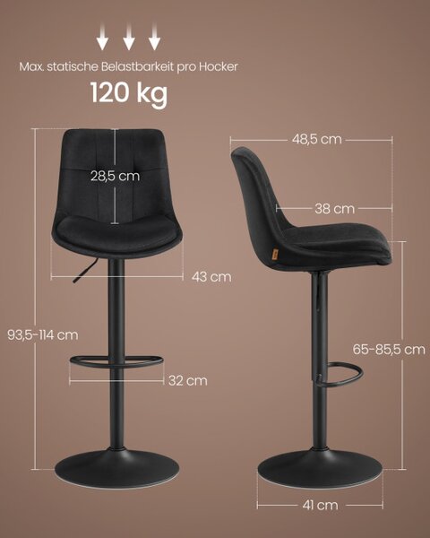 Set dvoch barových stoličiek LJB198BH01 (2ks)