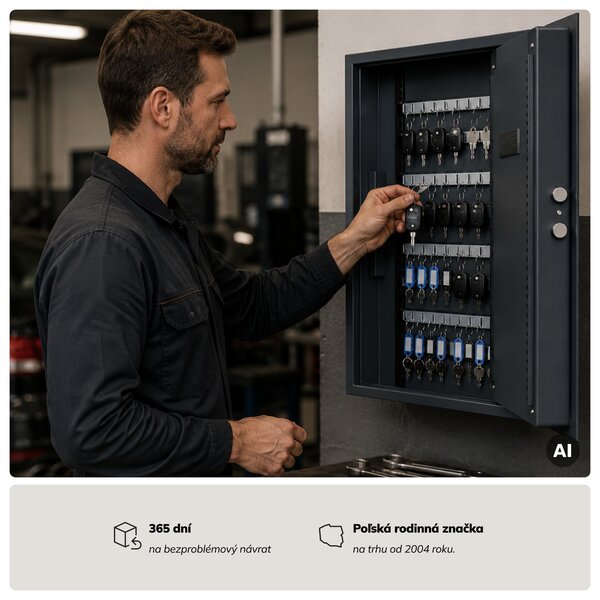 Skrinka na kľúče elektronická s vhadzovaním a kódovým zámkom, na 133 kľúčov, 430x665x130 mm: BRUCE