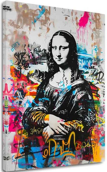 Obraz Graffiti Mona na plátne | dokončené rukou umelca - 60x90 cm