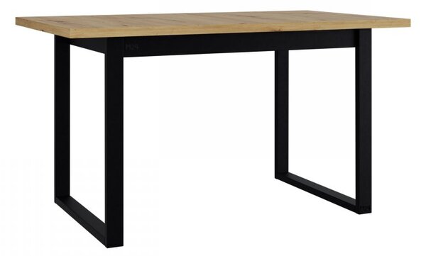 Mirjan24 Moderný stôl Elarno 80 x 140 III M, Morenie: dub wotan - L / čierny kov 5903211453304