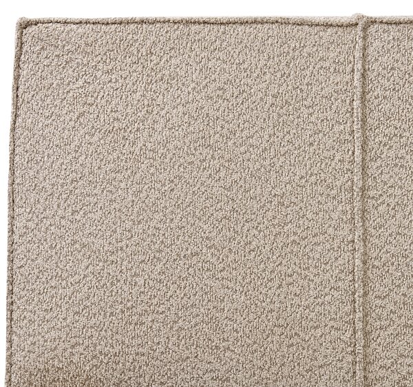 Posteľ sivobéžová buklé čalúnenie 180 x 200 cm s čelom lamelový rošt moderný minimalistický štýl spálňa