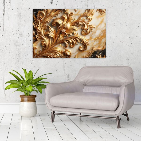 Obraz - Mramor so zlatom (90x60 cm)
