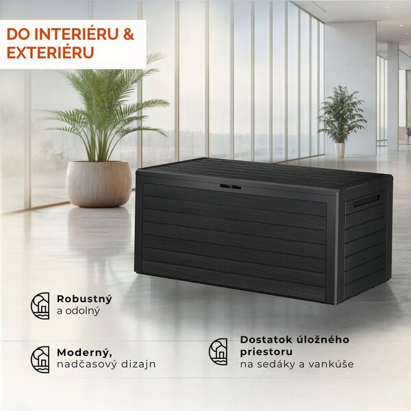 Úložný box WOODEBOX - 280L, 120x46x57cm, antracitová Prosperplast