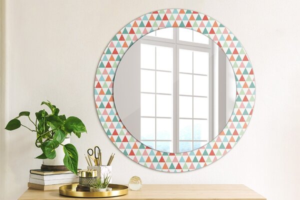 Okrúhle zrkadlo s potlačou Geometrický vzor