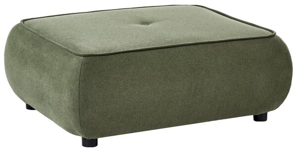 Taburet zelený látkové čalúnenie vodoodpudivé štvorcový tvar dekoratívne prešívanie moderný mid-century štýl obývacia izba