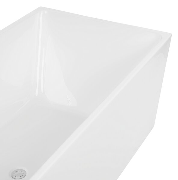 Voľne stojaca vaňa biela akrylát 170 x 81 cm obdĺžnikový tvar pre 1 osobu moderný štýl kúpeľňa