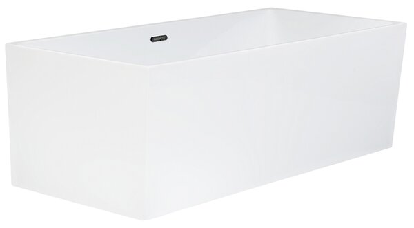 Voľne stojaca vaňa biela akrylát 170 x 81 cm obdĺžnikový tvar pre 1 osobu moderný štýl kúpeľňa