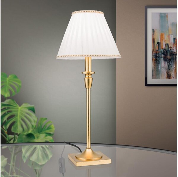 Orion LA 4-1049/1 - Stolná lampa FONSA 1xE27/60W/230V biela/zlatá