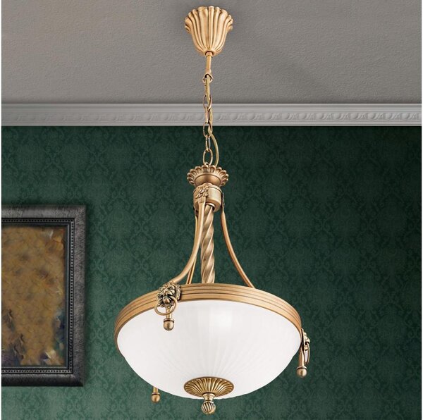 Orion HL 6-1611/3 - Luster na reťazi ROCCA 3xE27/60W/230V pr. 32 cm bronz/biela