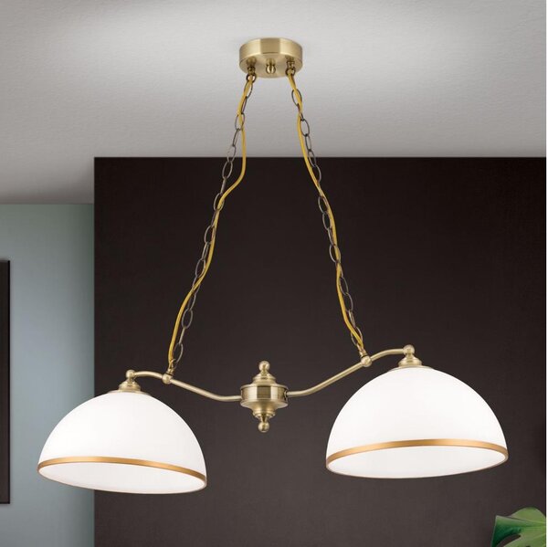Orion HL 6-1810/2 - Luster na reťazi OLD LAMP 2xE27/40W/230V biela/mosadz