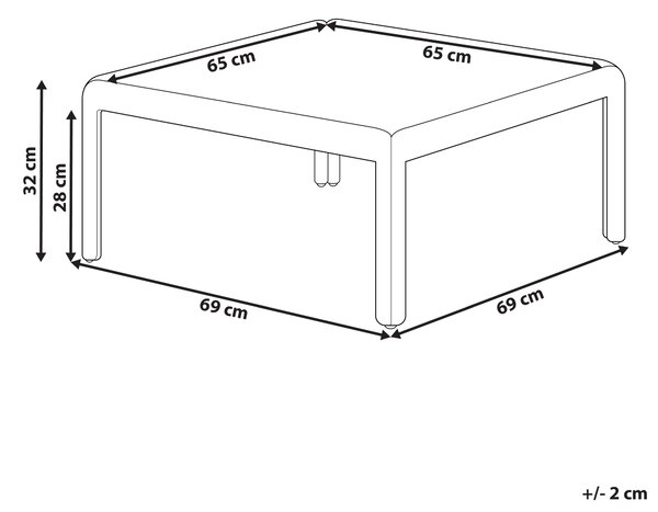 Záhradný konferenčný stolík sivobéžový syntetický materiál 69 x 69 cm moderný štýl exteriér záhrada