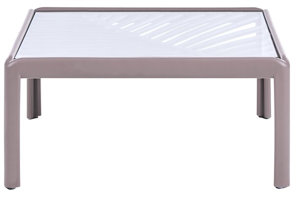 Záhradný konferenčný stolík sivobéžový syntetický materiál 69 x 69 cm moderný štýl exteriér záhrada