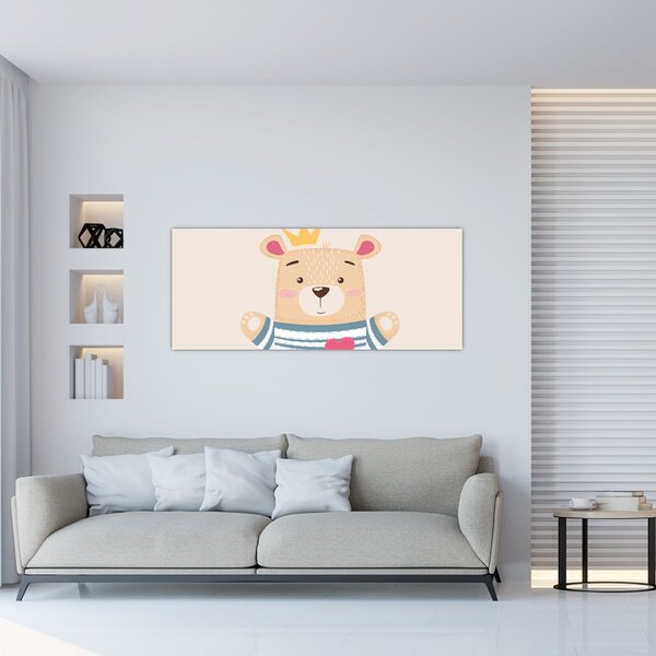 Obraz - Medvedík s korunkou (120x50 cm)