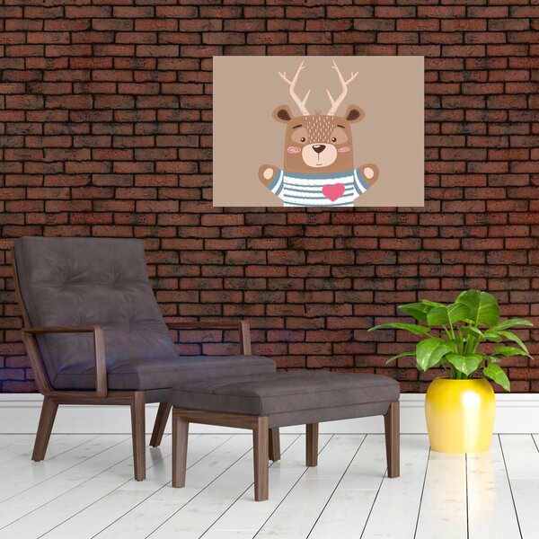 Obraz - Jeleň v pruhovanom tričku (70x50 cm)