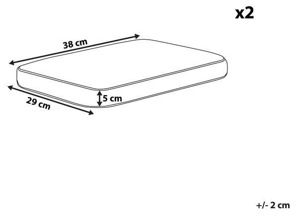 Sada 2 podsedákov na vonkajšie stoličky biela 29 x 38 x 5 cm so šnúrkami UV odolné podsedáky
