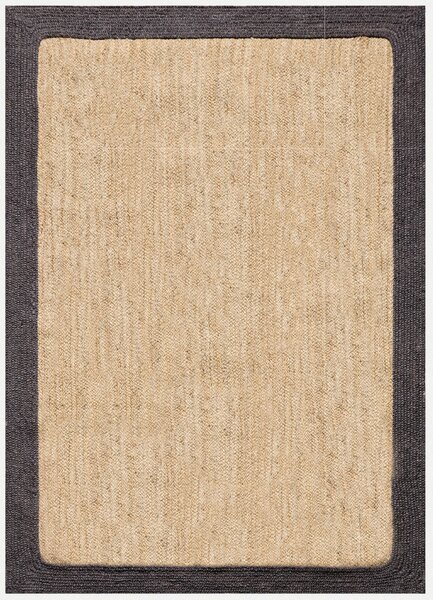 Diamond Carpets India , Ručne viazaný kusový koberec Brisa SM 08 Natural Black, 120x170, béžová, chodba / predsieň