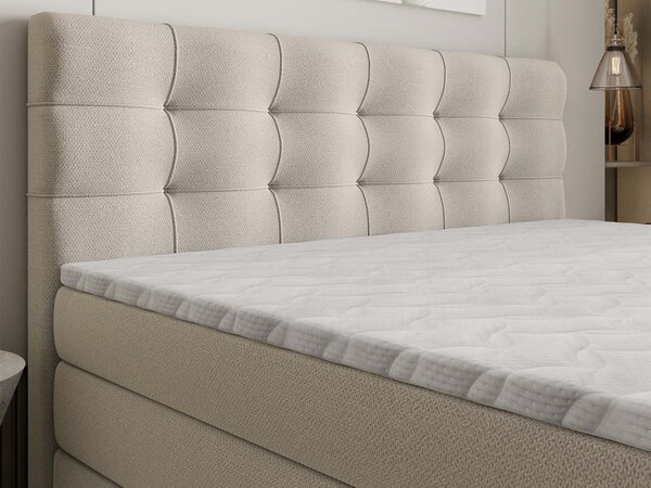 Manželská boxspring posteľ s úložným priestorom Arezi 140x200 - béžová