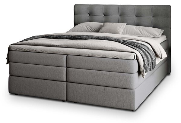 Manželská boxspring posteľ s úložným priestorom Arezi 140x200 - sivá