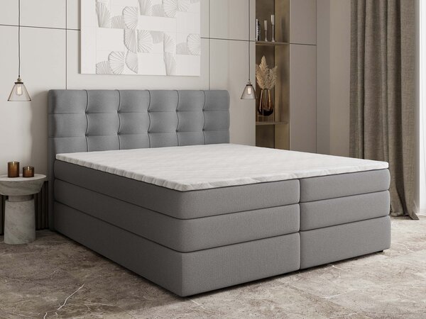 Manželská boxspring posteľ s úložným priestorom Arezi 140x200 - sivá
