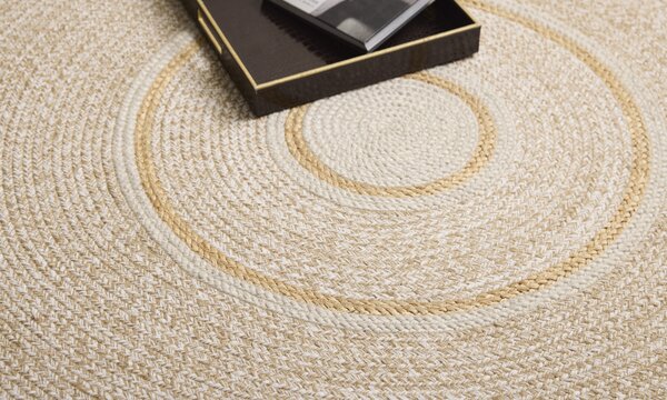 Diamond Carpets India , Ručne viazaný kusový koberec Cirra J-50 Natural kruh, 120x120 (priemer) kruh, béžová, chodba / predsieň