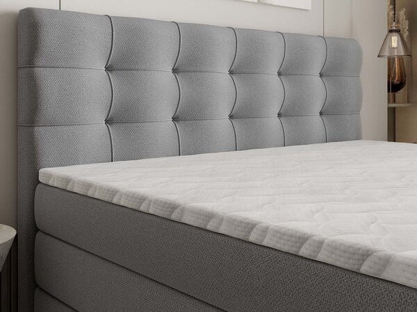 Manželská boxspring posteľ s úložným priestorom Arezi 140x200 - sivá