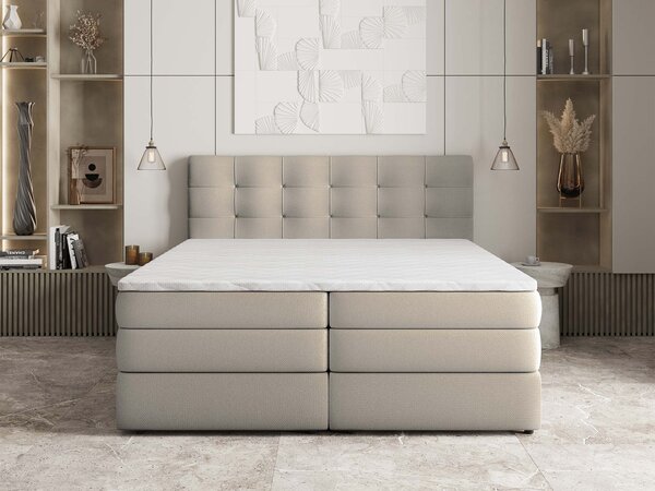 Manželská boxspring posteľ s úložným priestorom Arezi 140x200 - béžová
