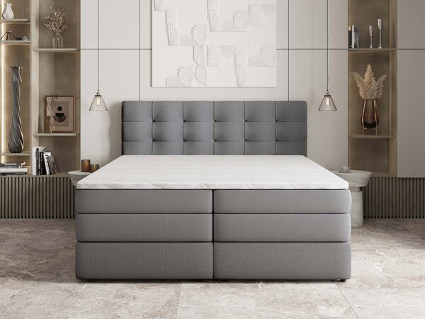 Manželská boxspring posteľ s úložným priestorom Arezi 140x200 - sivá