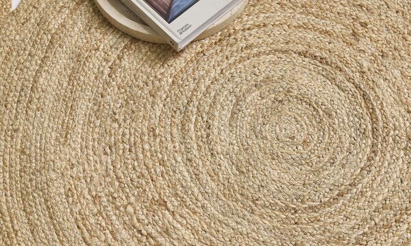 Diamond Carpets India , Ručne viazaný kusový koberec Hesper J-15 Natural kruh, 120x120 (priemer) kruh, béžová, chodba / predsieň
