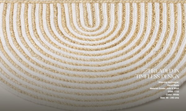 Diamond Carpets India , Ručne viazaná rohožka Elva J-42 Natural, 50x80, béžová, chodba / predsieň