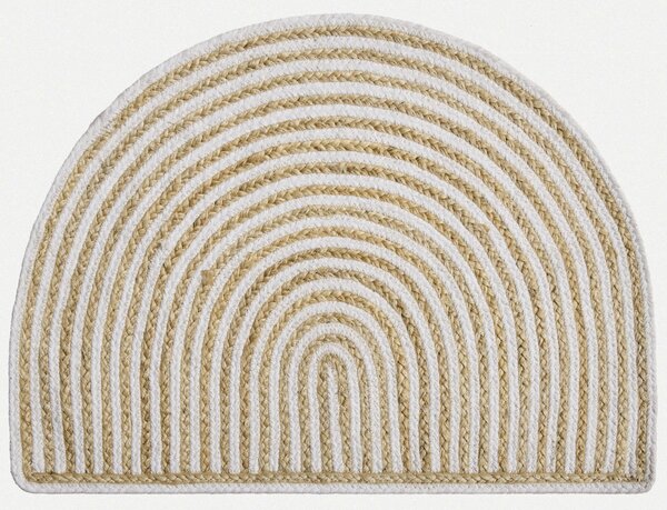 Diamond Carpets India , Ručne viazaná rohožka Elva J-42 Natural, 50x80, béžová, chodba / predsieň