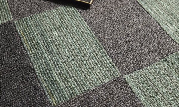 Diamond Carpets India , Ručne viazaný kusový koberec Geomoss SM 18 Green Black, 120x170, viacfarebná, chodba / predsieň