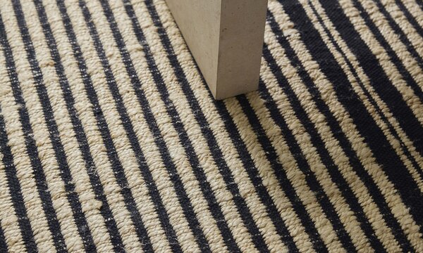 Diamond Carpets India , Ručne viazaný kusový koberec Elowen 116 Natural, 120x170, čierna, chodba / predsieň