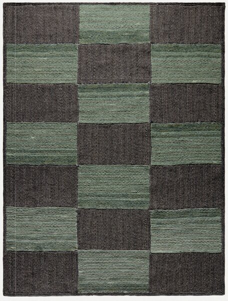 Diamond Carpets India , Ručne viazaný kusový koberec Geomoss SM 18 Green Black, 120x170, viacfarebná, chodba / predsieň