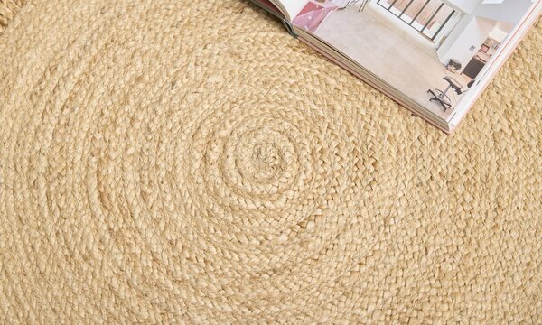 Diamond Carpets India , Ručne viazaný kusový koberec Jula J 34 Natural kruh, 120x120 (priemer) kruh, béžová, chodba / predsieň